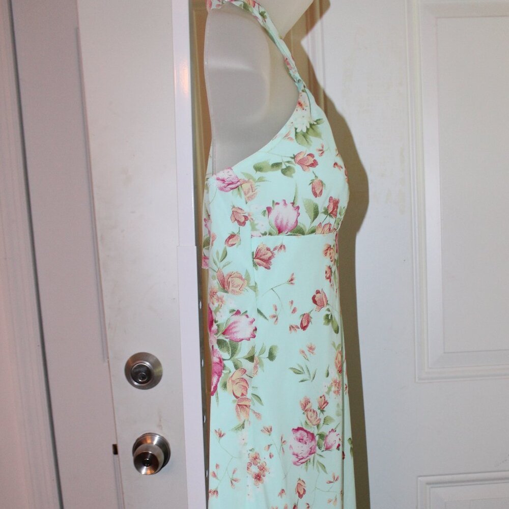 B Moss, Size 4, Dress Turquoise Y2K Fairycore Whimsical Vintage Halter Neckline - Picture 8 of 10